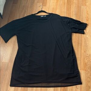 Missguided + Black Short Sleeve Crew Neck Tee Dress